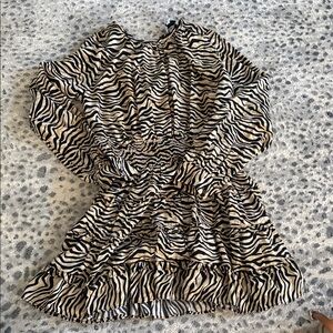 Zebra Print Long Sleeve Dress